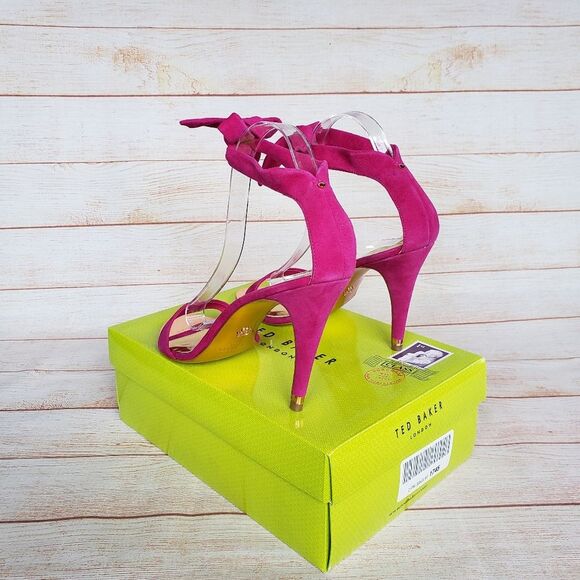 Ted Baker Sackina Suede Ankle Strap Heels in Pink - Picture 5 of 15